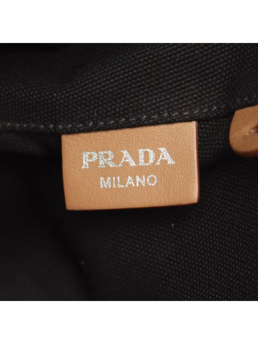 Prada Lada Handbag Canapa Black Canvas Baketsushape 2-Way Tote - Picture 4 of 14